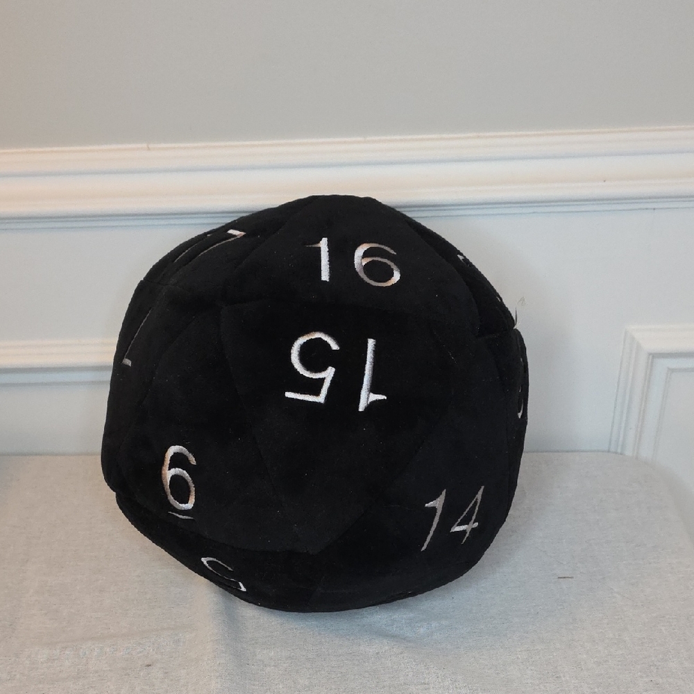 Black Plush D20 Dice